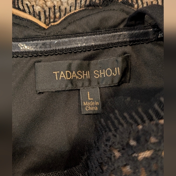 Tadashi Shoji Designer Black Cut-out Lace Mermaid Evening Gown Dress Women's LG - Picture 8 of 14